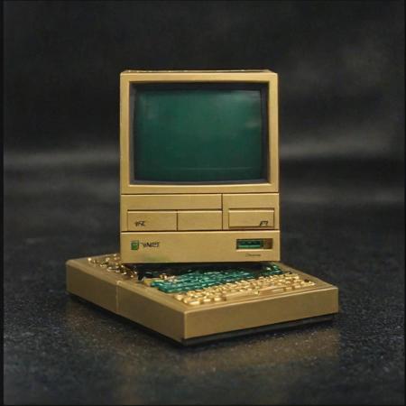 (1990s \(style\), computer terminal:0.3), manufactured in 10 karat gold, with malachite stones, surreal, ethereal, winning photo, black background, matte black flooring, film photography style, light grain, medium grain, heavy grain, Vivid Colors, Tones of Black in Background, High Contrast, Photorealistic, Glamor Shot, Editorial Photography, Sharp Focus, Super-Resolution, 8K, Ray Tracing Reflections, Hyperrealistic, outstanding, superb, award winning, professional, breathtaking, groundbreaking, very coherent symmetrical artwork, <lora:FILM_PHOTOGRAPHY_STYLE:0.7>, insanely detailed and intricate <lora:last:1> computer-chronicles, intricate details, Photo realistic, hyper detail, hyper realistic