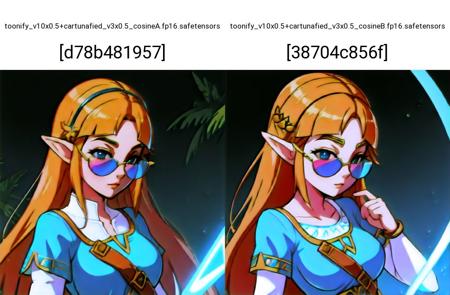 princess zelda with reflective sunglasses