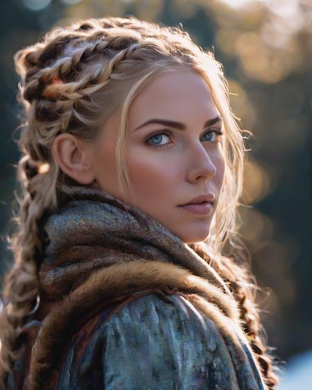 ((((masterpiece)), photographic)), professional detailed portrait, ultra high detail, sharp, insanely detailed, 



A fiercely proud Nordic girl stands, her presence exuding unwavering strength. Her blonde braids cascade down her back, framing a face marked by determination and resilience. This stunning portrait captures her piercing blue eyes, reflecting the icy landscapes of her homeland. The intricate details of her embroidered Viking armor and fur-lined cloak speak of her warrior spirit. This high-quality painting seamlessly combines power and grace, drawing the viewer into the captivating story of a fierce Nordic warrior princess. playful body manipulations, divine proportion, non-douche smile, gaze into the camera, holographic shimmer, whimsical lighting, enchanted ambiance, soft textures, imaginative artwork, ethereal glow, silent Luminescence, whispering Silent, iridescent Encounter, vibrant background, by Skyrn99, full body, (((rule of thirds))), high quality, high detail, high resolution, (bokeh:2), backlight, long exposure:2,





<lora:xl_more_art-full_v1:0.3>, 
<lora:AetherPunkAIv2:0.5>, aetherpunkai,
<lora:WowifierXL-V2:0.2>, 
<lora:orangeblack:1.0>, 
<lora:ReaLora:0.7>, 
<lora:RMSDXL_Enhance:3>, 
<lora:RMSDXL_Photo:0.8>, 
<lora:psychedelicai-SDXL-V2-000008:1>, 
<lora:EnvyBetterHiresFixXL01:0:hr=1>,  
<lora:add-detail-xl:0.8>, 
<lora:DetailedEyes_V3:1.2>, 
<lora:PerfectEyesXL:1.0>,
<lora:mjv6:0.6>,





