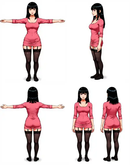 Flux Kontext + Nunchuck Character Design Sheet No LoRA