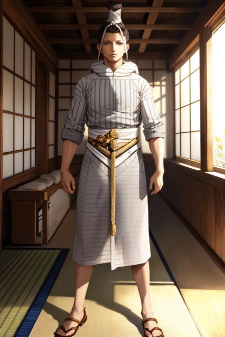 futomimi, topknot, japanese clothes, sandals