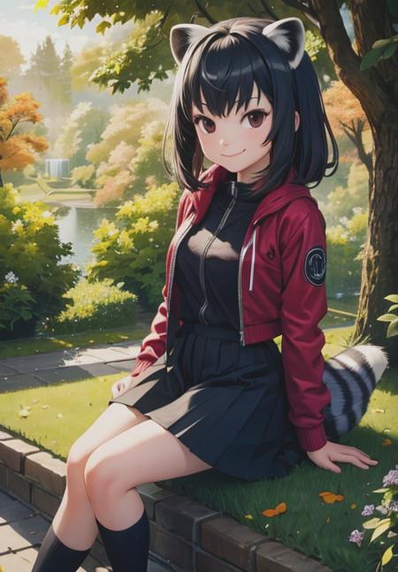 <lora:Common_Raccoon:0.8>, Common_Raccoon,1girl, solo, smirk, sitting,, (masterpiece, best quality, detailed:1.3), charming