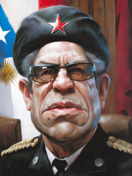 kru3ger_style, solo, portrait of angry (man Melench123:1.3), square eye frame glasses, wearing revolutionary cuban uniform, beret, looking at viewer,  a (empty parliament room:1.1) at background, by artgerm and wlop, intricate detail, digital art, photorealistic, trending on artstation, vibrant, sharp focus, smooth painting