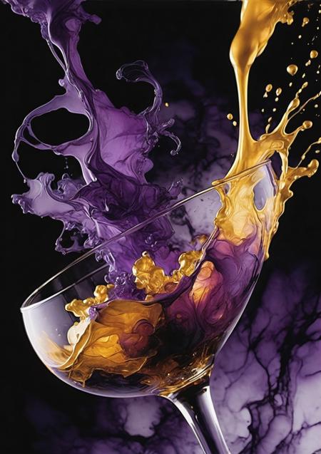 Silhouette Art, breathtaking (absurd res divine aesthetic extravaganza alcohol ink sketch), amazing, fine, detailed, masterpiece, lovely, charming, awe-inspiring, radiant, magnificent, (all dark hues and fine vibrant purple glowing smoldering accent and shiny gold color scheme:1.02), glossy, award-winning, professional, highly detailed, extremely high-resolution details, photographic, realism pushed to extreme, fine texture, incredibly lifelike, high contrast, well-defined