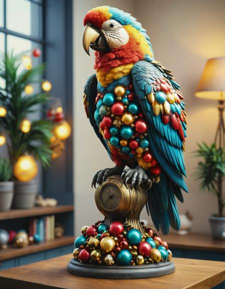 professional breathtaking photography of a parrot statue fabricated from EPbblestyleSDXL, <lora:EPbblestyleSDXL:1>