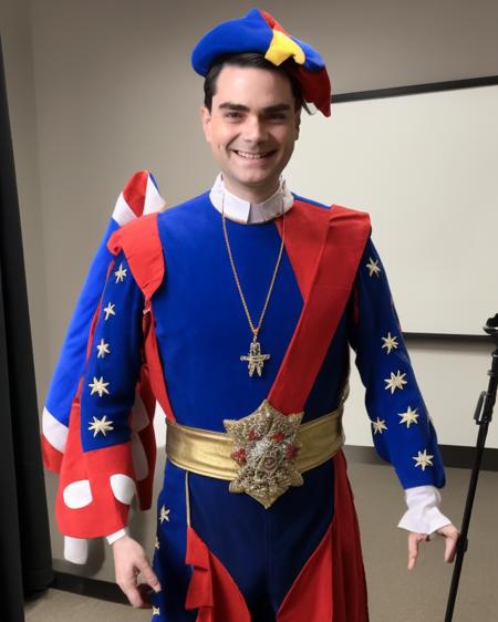 benshapiro person has a jester outfit on giving a news interview in Washington DC