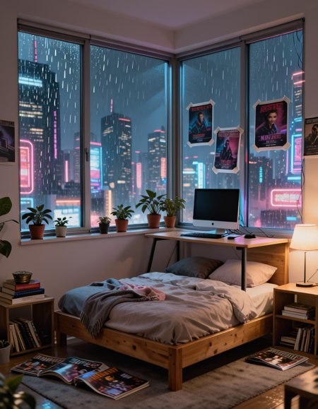 Cyberpunk bedroom interior pony v1.0