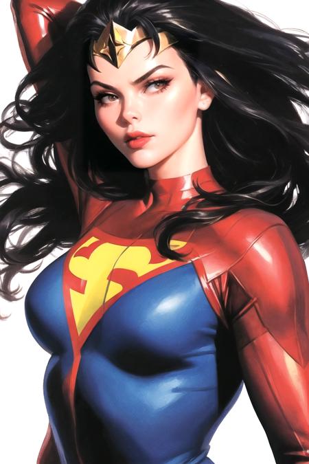 masterpiece, best quality, high quality, highres,
ARTSTYLE_AlexRoss_ComicArt_ownwaifu, www.ownwaifu.com, 
solo, long hair, black hair, breasts,  lips, makeup, bodysuit,  lipstick, 
retro artstyle,simple background, realistic, superhero,
<lora:ARTSTYLE_AlexRoss_ComicArt_ownwaifu-15:0.8> , ((portrait)),forehead, straight-on, looking_at_viewer, solo,closed mouth,simple_background,lips, focused,