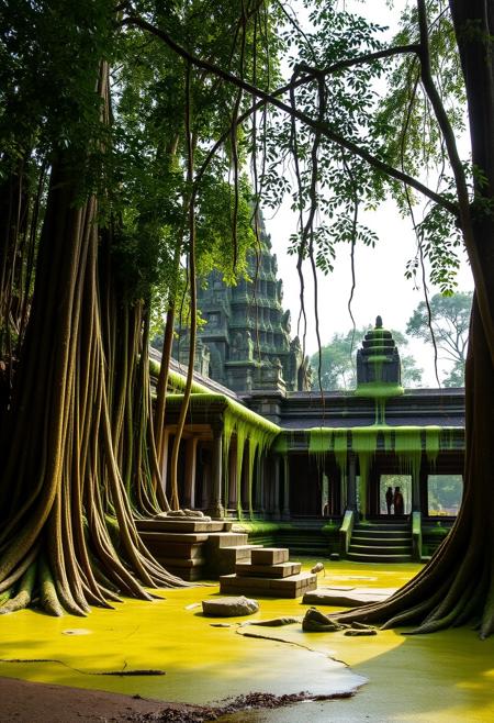 The angkor temples in the jungle made of slime