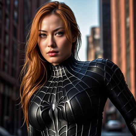 score_9, score_8_up, score_7_up, best quality, realistic, masterpiece, beautiful detail, hyperrealistic, ((1girl, woman body, big breasts)), amazing detailed full body of a beautiful japanese mary jane, wearing a realistic and highly detailed black raimi spider-man suit, ((huge muscular girl)), professional model wears ultra - detailed black raimi spider - man suit, ultra - detailed and grained black raimi spiderman suit, suit covered entire body and hand, black spiderman gloves, wet, (close up selfie pose), octane render, highly detailed, volumetric, dramatic lighting, (highest quality:1.1), (HDR:1.3), (top quality, best quality), realistic, high definition,