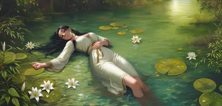 Death of Ophelia Pose - The Fate of Ophelia - Friedrich Heyser