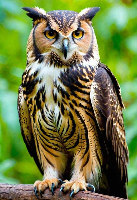 Create an ultra-realistic image of a hypothetical creature, a blend of various animal traits to form a unique, imaginative being. This creature should have a detailed and lifelike appearance, showcasing a combination of features such as the majestic wings of an eagle, the sleek body of a panther, and the wise eyes of an owl. Its skin or fur should have a rich texture, reflecting a natural environment, perhaps with patterns or colors that suggest camouflage or display. The creature's pose and expression should convey its character, whether it's cunning, noble, or mystical. The setting should complement the creature, perhaps a lush, fantastical forest or a rugged, unexplored wilderness. The focus should be on the intricate details of the creature's anatomy and the interplay of its combined traits, creating a believable yet fantastical entity