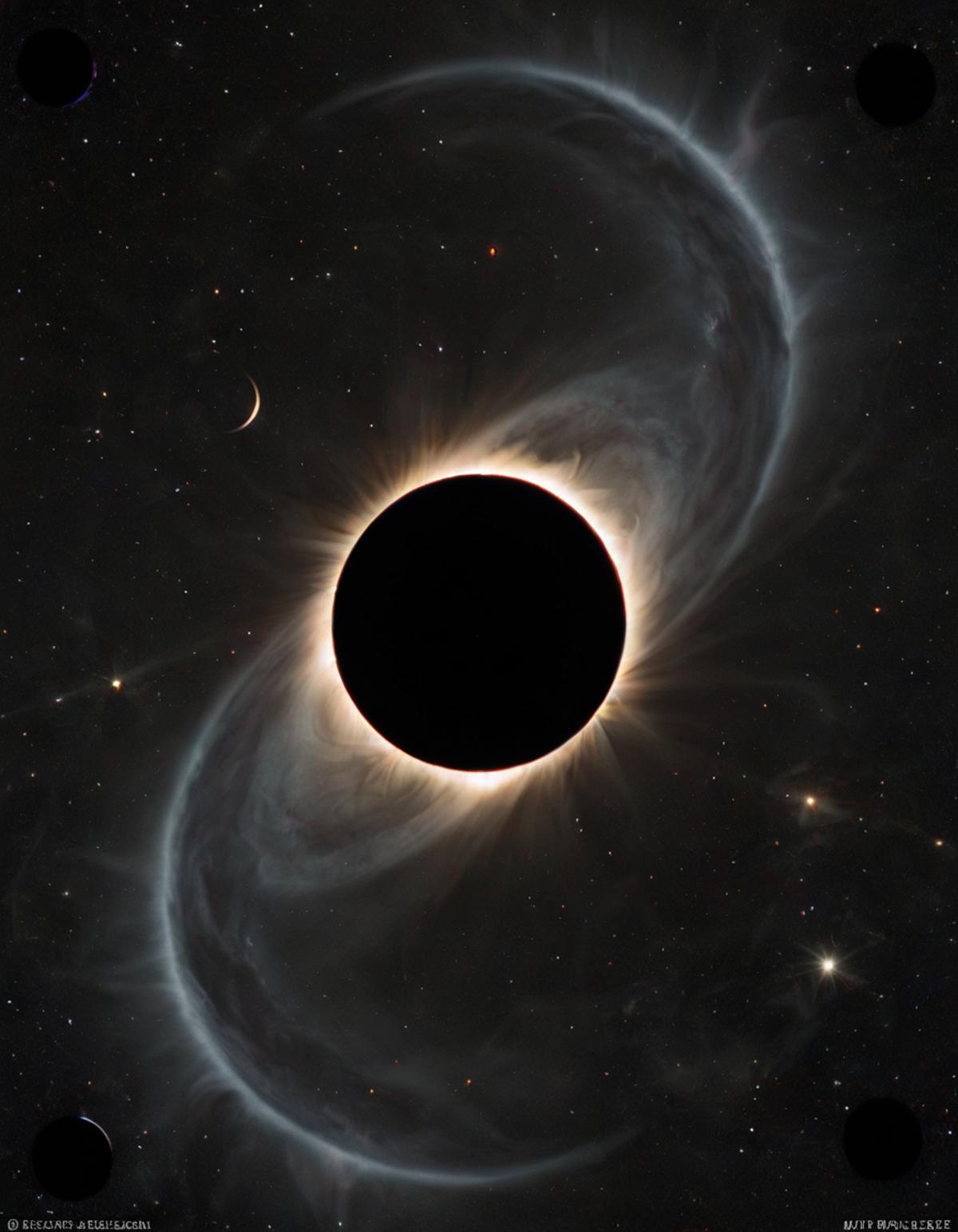 A Solar Eclipse in the Sky with the Moon and Stars in the Background