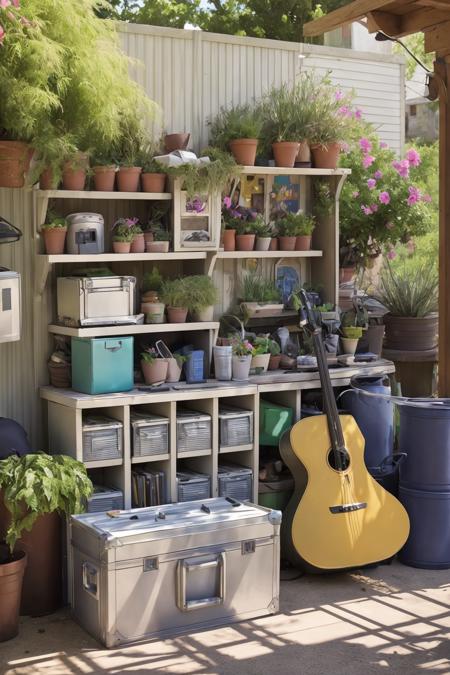 outdoor patio Clutter-Home bright morning sunlight