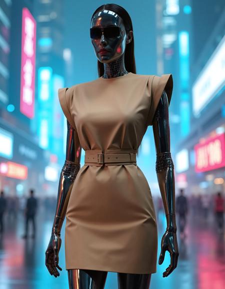 Sheath dress with draped sleeves V1