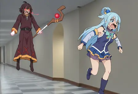 Chasing Scene - Floating boy chasing running boy (meme)