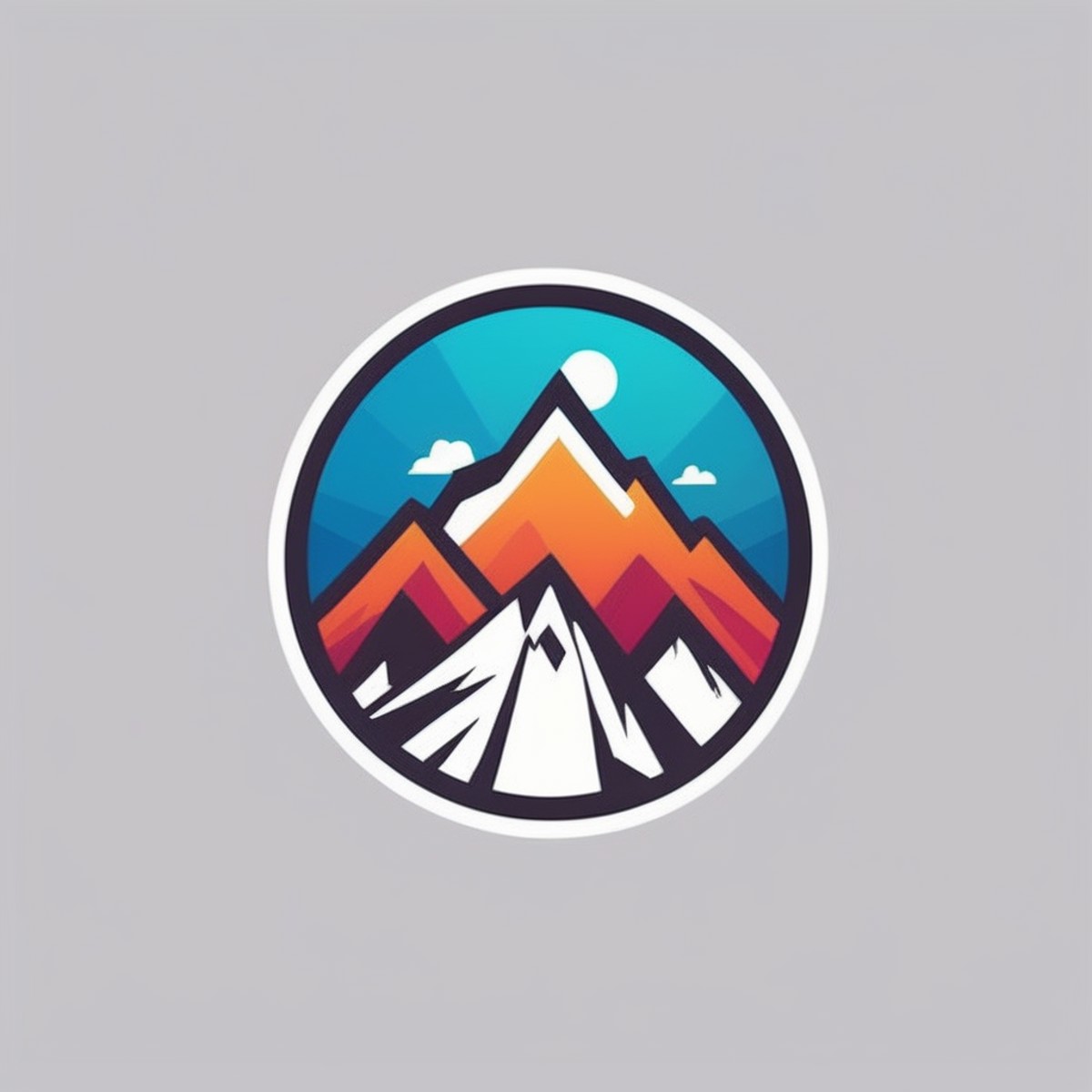 Logo of mountain, hike, modern, colorful,  LogoRedAF, <lora:LogoRedmond_LogoRedAF:1>