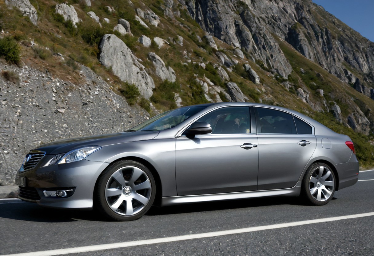 score_9, score_8_up, score_7_up, modern luxury sedan made from chrome-steel ball bearings, mountain road, detailed background, <lora:Balls_of_Chrome_Steel:0.1>, <lora:add-detail-xl:1>