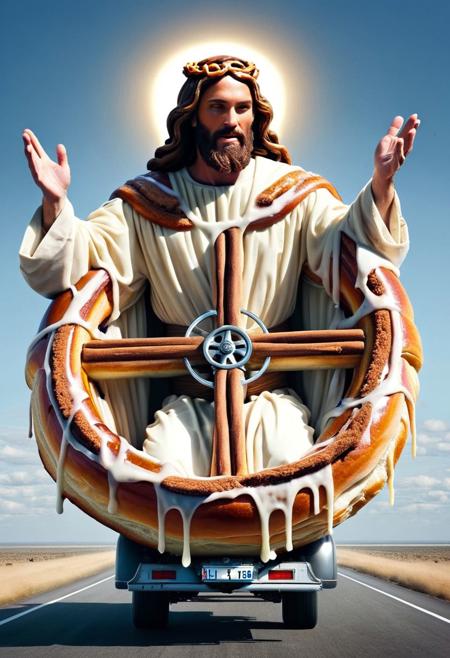 <lora:CinnamonBunStyleXL:1>CinnamonBunStyle jesus take the wheel