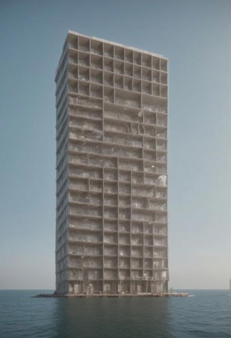 ((A CASTAL, A BUILDING, Moat Cailin)), HIGH-RISE  building tilted and floated on the sea,  
(Large Files, Ultra Realistic, 8K, 16k, FHD, HD, VFX, Perfect, Photography, composition, Architecture Sales Photography, Architecture Competition, Ultra High Resolution, Cinematography, High Resolution Image:1.1), (dramatic lighting, direct sunlight, ray tracing, clear shadow:1.2), (magnificent , Abstract Expressionism but extremely beautiful:1.4), (Cyberpunk style scenery, neon, dystopian, futuristic, vibrant, reminiscent of cyberpunk genre, brown and dark blue hue:1.5), [:skyscraper|building|viaduct|aircraft|robot|future city|space station|MRT|park|neon sign_urban landscape::0.85], [:traffic|windows|railing|stair|balcony|terrace|crowd|Sidewalk|vehicle|trees|equipment| detailed signal_details:0.7], [:marble|granite|lbrick|tile|metal|concrete|glass|foliage_material texture:0.7], (real landscape:1.1), (blurred background:1.0), [buildings|BREAK|trees|BREAK|Crowd|buildings|BREAK|trees|BREAK|Crowd|buildings|BREAK|trees|BREAK|Crowd:0.7], [(background, more_details:0.3) 
vertical, frames, island, great lighting, shadowrun_character, shadowrun_dungeon, shadowrun_surface, shadowrun_dungeon_party, shadowrun_party, cyberpunk, netrunner, enforcer, shaman, oni, courier, neo-aztec, high-tech lowlife, masculine, feminine