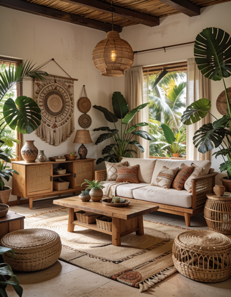 tropical and bohemian interior design pony v1.0