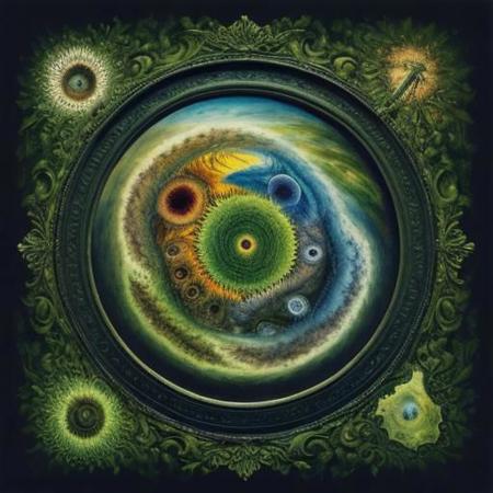 Cycle of life, surrealistic, natur, birth, death, masterpiece, surreal, photorealistic