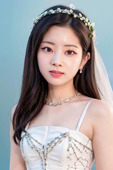 1girl,photo of dytwdahyun,((gorgeous wedding dress:1.2)),earrings,best quality,(detailed face:1.4),(looking at viewer:1.4),shiny skin,naughty face,beautiful random scenery background,best wallpaper,(sun lighting:1.2),((random perspective)),low angle,upper body,
 <lora:dahyun1-000008:0.7>