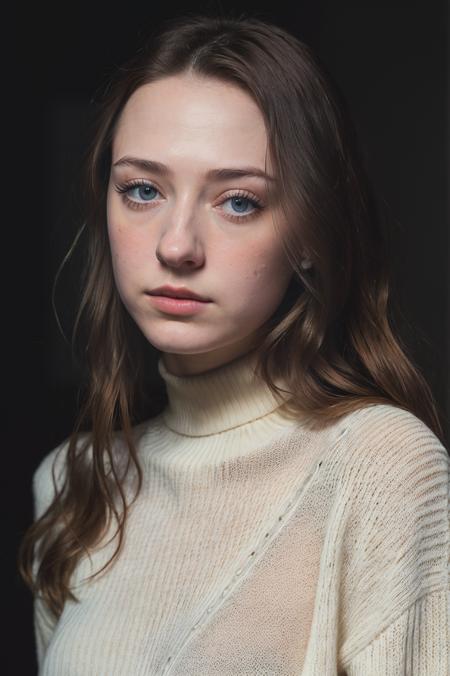 Faceshot Portrait of pretty young (18-year-old) Caucasian (futurapristine4675v5:1.05)  wearing a ((high neck sweater))<lora:epi_noiseoffset2:1> BREAK , BREAK (masterpiece, extremely detailed skin, photorealistic, heavy shadow, dramatic and cinematic lighting, key light, fill light), sharp focus, BREAK epicrealism