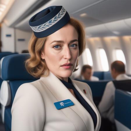 <lora:gilliananderson_sdxl:1>  gilliananderson, beautiful woman, beautiful bone structure,upper body, flight attendant, Air France, KLM, British Airways, bold scarf, first class cabin, Boeing, sunrise,  beautiful bone structure, 4k textures, soft cinematic light, adobe lightroom, photolab, hdr, intricate, elegant, highly detailed, sharp focus, ((((cinematic look)))), soothing tones, insane details, intricate details, hyperdetailed, low contrast, soft cinematic light, exposure blend, hdr,