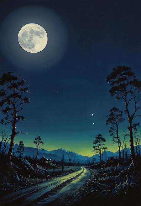 (drawix12), B-Movie Horror aesthetic, ((pantone colors)), with a pissed off expression, big moon, moon light, nightmare , stunning background. dark and moody, a mesmerizing blend of light and shadow. masterpiece, absurdres, intricate details <lora:drawix12:0.7>