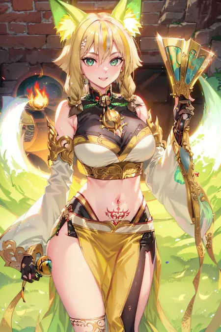 Hu-Li the Jewel Mikanko / Huri the Orb Mikanko | 珠の御巫フゥリ | 珠之御巫狐狸 - YU-GI-OH! | 遊戯王 | 游戲王 [Character] [Lycoris-LoHa]