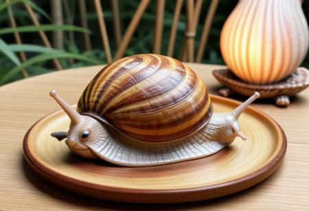 score_9, score_8_up, score_7_up, score_6_up, Pencil_morph_style, snail with a shell made of ceramic, warm inviting colors, Soft and warm lighting ,the cozy atmosphere, on the bamboo plate, outdoors
aidmaImageUpgrader