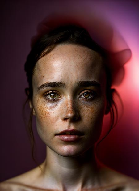 portrait of sks woman, feminine, epic (photo, studio lighting, hard light, sony a7, 50 mm, matte skin, pores, colors, hyperdetailed, hyperrealistic), <lora:locon_ellen_v1_from_v2_64_32:1.3>