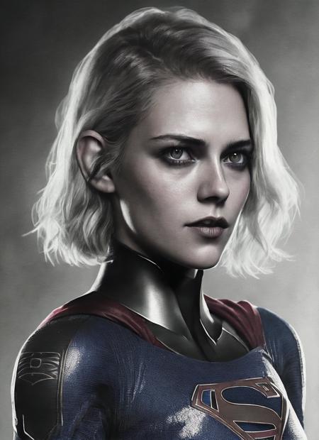 supergirl costume, a photo of sks woman, ((detailed face)), ((canon m50)), ((award winning)), (High Detail), Sharp, 8k, Cinematic lighting, soft lighting, greg rutkowski, trending on artstation, intricate, gothic clothing, victoria secret,, <lora:locon_kristenstewart_v1_from_v1_64_32:1.3>