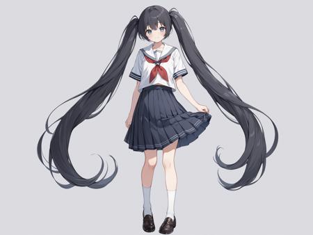 twintail,very long hair