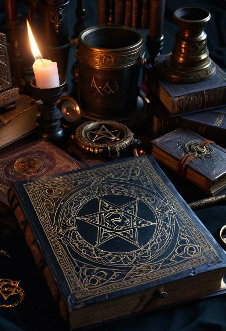 Occult symbols, arcane artifacts, witch hunter's kit, dark magic banishment, paranormal investigator, enchanted weaponry, supernatural threats, cursed artifacts, mystical wards, arcane rituals, occult knowledge, witchcraft purge, shadowy underworld, demon slayer, ancient grimoire, mystical protector.
cinematic, sharp focus, intricate, cinematic, dramatic light