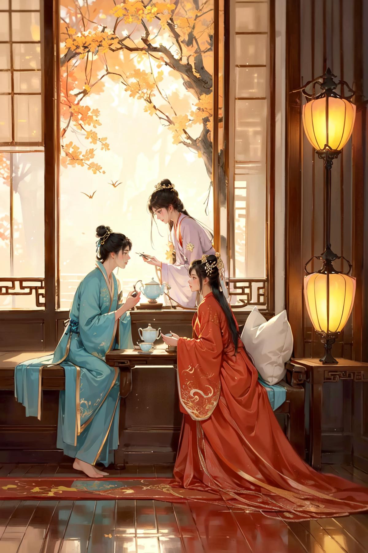 花间酒/Chinese watercolour style/Hanama wine Lora image by chosen