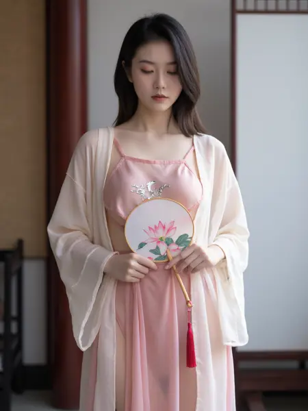 X粉色汉服肚兜Hanfu bellyband(Lib)
