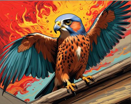 (epic:1.2), trending on artstation, (high quality:1.2), (masterpiece:1.2), high details, incredibly absurdres, colorful), (sci-fi:1.36),,(post-impressionism:0.74) (Abstract Exprssionism:1.33),(flames:1.21) (crinkled paper:1.13) (linocut:1.29),(Toriyama Akira Style:1.32), (Nagai Gou Style:0.74), (bottom_up:1.16) (low_angle:1.19) (macro photography:0.86), (animal:(Kestrel:1.24), (Merman:0.56)),  (mood: (Dopey:1.42), Wide-eyed, slack-jawed, (goofy:1.3) expression) , (color scheme:(red theme:1.21)),  (location:(hospital:1.14))