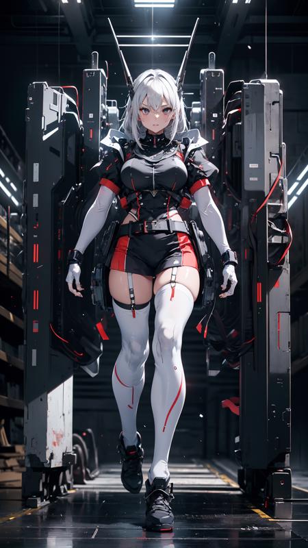 1girl,solo,full body,
cinematic lighting,strong contrast,high level of detail,Best quality,masterpiece,White background,<lora:Gundam_Mecha_v3.5(4440):0.7>,