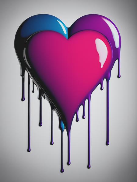 <lyco:DrippingArt:1.0> Design an artistic image that symbolizes love, using a dripping paint effect to enhance the visual impact. The image may incorporate a heart or another emblem of love, with paint dripping from it in a visually appealing manner. Use bright and attention-grabbing colors to make the artwork stand out, while the dripping paint effect adds an imaginative and innovative flair