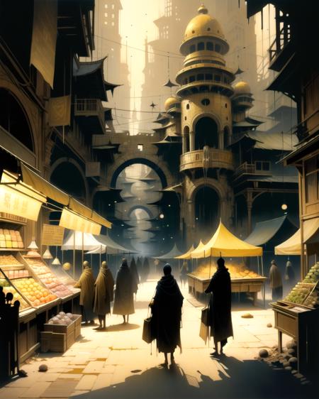 busy market in an ancient city <lora:glddrp:1> glddrp