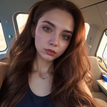 A selfie style photo of the last 25 year old woman from the last day of human kind on earth, extremely detailed, apocalypse, end of times