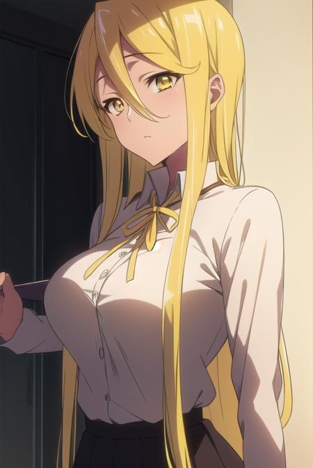 shizukamarikawa, <lyco:shizukamarikawa-LYCORIStest:1>,
shizuka marikawa, long hair, blonde hair, very long hair, low-tied long hair, (yellow eyes:1.5), hair between eyes,
BREAK skirt, shirt, long sleeves, ribbon, white shirt,
BREAK looking at viewer,
BREAK indoors, classroom,
BREAK <lora:GoodHands-vanilla:1>, (masterpiece:1.2), best quality, high resolution, unity 8k wallpaper, (illustration:0.8), (beautiful detailed eyes:1.6), extremely detailed face, perfect lighting, extremely detailed CG, (perfect hands, perfect anatomy),