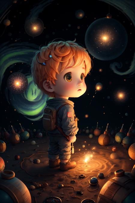 1boy,aerial fireworks, astronaut, aurora, milk way, festival,   chibi,  Fisheyes, masterpieces, top quality, best quality, official art, beautiful and aesthetic, animation, 8k raw,
 <lora:lovestar:0.8>