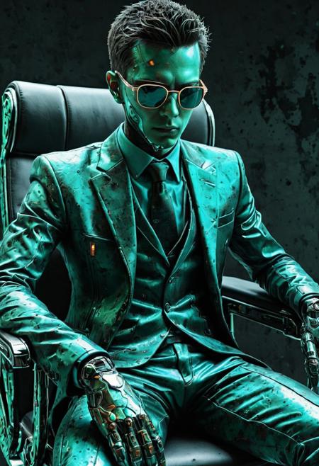 score_9,score_8_up,score_7_up,score_6_up,score_anime, masterpiece, high detail, best quality, pms style,
BREAK
1boy, business suit, futuristic eyewear, sunglasses, cyberpunk, cybernetics, patina metal skin, office, seat on a desk, cyberwear, sci-fi, futuristic,intricate designs, high technology, vibrant, vibrant colors, reflective surfaces, high contrast, elegant, amazing quality, ultra-detailed, great digital art, 
BREAK 
illustrations, best lighting, best textures, best contrast, Pg-rating, sfw,