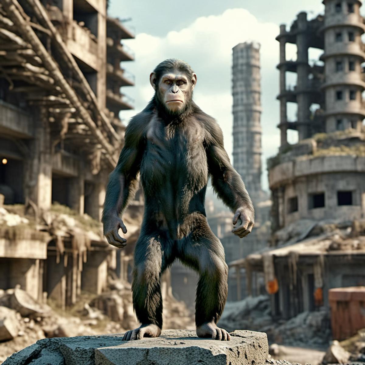 Caesar - Planet of the Apes franchise 2010s - SDXL image by PhotobAIt