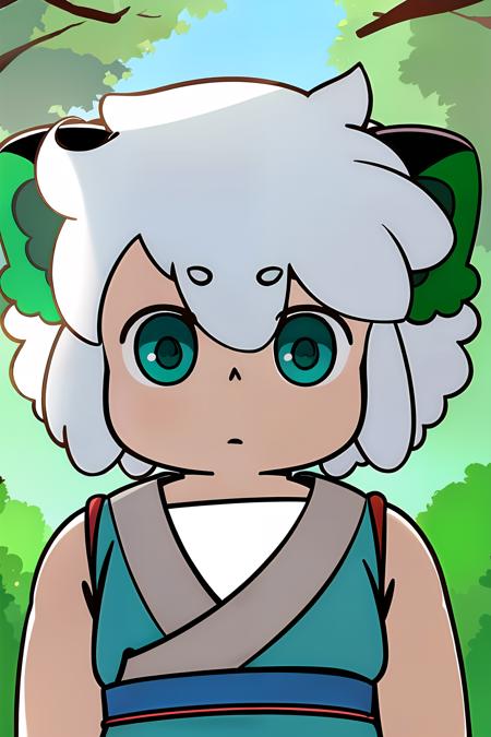 LuoXiaoHei, cat boy, (white hair), black tail, animal ears, green eyes,  cat ears, aqua eyes, solo, 1boy, eyebrows visible through hair,
upper body, chibi, sleeveless, shirt,
exquisite and exquisite, fairy tale, incredible high details,  pixar style, bright color, natural light, solid color simple background, ctane rendering,
gorgeous, ultra clear details, 8K, hd realistic, 8K hd realistic,