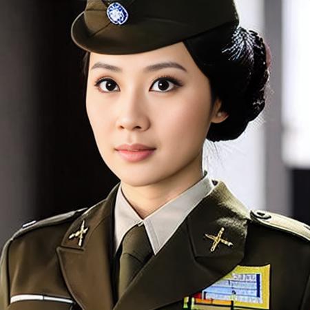 (KuomintangFemaleSpies), <lora:kuomintangfemalespies-000001:0.8>,<lora:taiwanDollLikeness_v10:0.1>, lady,indoor, beautiful, 8k, masterpiece, best quality,  perfect face, perfect eyes, in uniform, realistic, photorealistic, highres,gorgeous