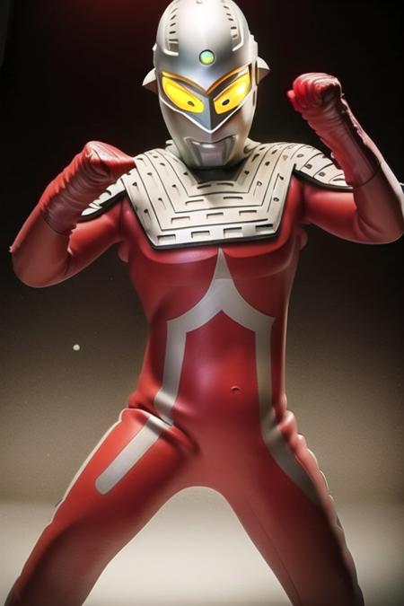 Best quality, masterpiece,
1boy, <lora:UltraSeven:1>, UltraSeven, astronaut, bodysuit, colored_skin, giant, gloves, glowing, helmet, pilot_suit, red_bodysuit, red_gloves, space_helmet, spacesuit, yellow_eyes, realistic, solo,
a giant in city, fighting stance,